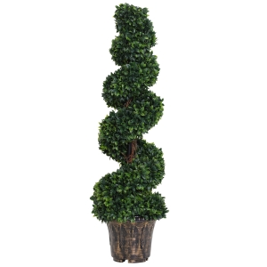 Buis artificiel topiaire forme de spirale dim. Ø 32 x 112H cm