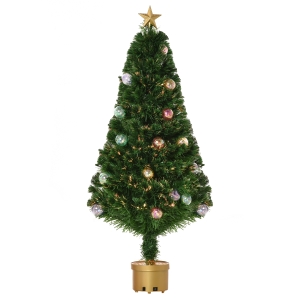 Sapin de Noël artificiel LED H120 cm avec boules et étoile