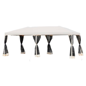 Outsunny Tonnelle Barnum Pliante en Métal Beige 600 x 300 x 255 cm
