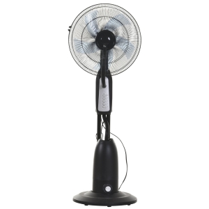 Ventilateur brumisateur sur roulettes 90 W oscillant 4 vitesses noir gris