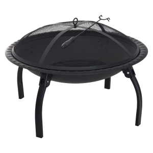 Outsunny Brasero Bois ou Charbon en Métal Ø71 x 42 cm