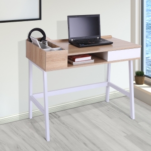 Homcom Bureau Informatique Multi-Rangements Beige 100 x 55 x 82 cm