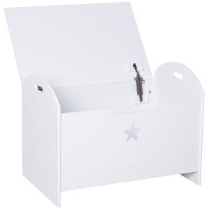 Homcom Coffre malle de rangement coffre à jouets dim. 62L x 40l x 46H cm MDF blanc