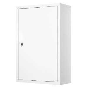 Armoire à pharmacie verrouillable 2 étagères 3 niveaux 2 clés métal blanc