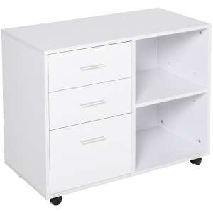 Support d'imprimante 3 tiroirs + 2 niches + grand plateau panneaux particules