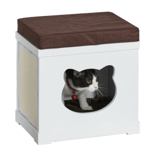 Panier chat grattoirs pouf 3 en 1 avec coussins