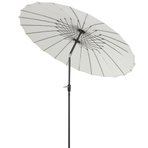 Outsunny Parasol rond avec Manivelle Blanc 250 x 250 x 245 cm