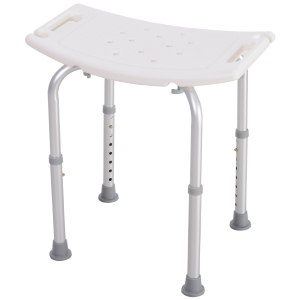 Homcom Siège de Douche Réglable en Métal Blanc 50 x 51 x 57 cm