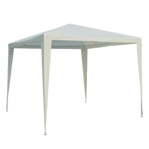 Tonnelle barnum de jardin métal époxy toile PE haute densité blanc