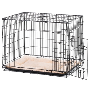 PawHut Caisse de Transport pour Chien Noire 76 x 53 x 57 cm