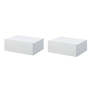 Lot de 2 chevets muraux - tiroir coulissant, plateau - aspect bois