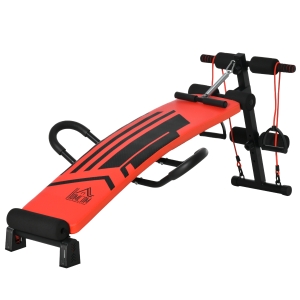 Banc de musculation entrainement complet acier PU rouge noir