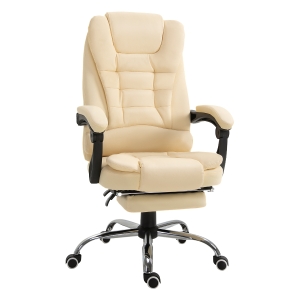Fauteuil de bureau manager inclinable repose-pied intégré revêtement PU