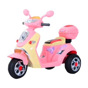 Homcom Moto Scooter Electrique Enfant Rose 108 x 51 x 75 cm