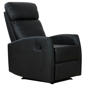 Homcom Fauteil de Relaxation Inclinable 180 ° en revêtement synthétique Noir