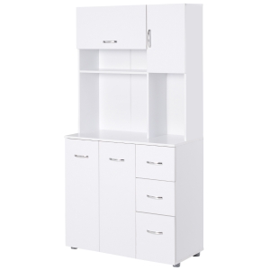 Armoire de cuisine multi-rangements MDF blanc