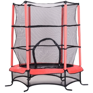 Trampoline de jardin enfants Ø 1,70 × 1,62H m rouge