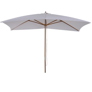 Outsunny Parasol droit rectangulaire de jardin grande taille dim. 3L x 2l x 2,5H m blanc