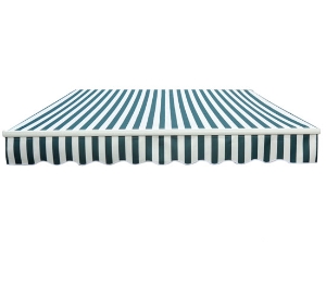 Outsunny Store Banne Manuel Vert et Blanc 4 x 3 m
