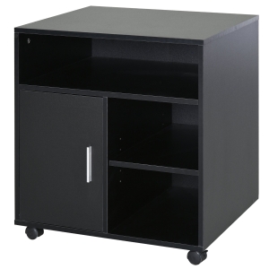 Support d'imprimante placard porte 3 niches + grand plateau panneaux particules