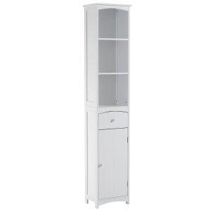 Homcom Meuble colonne de salle de bain moderne 34L x 24l x 170H cm blanc