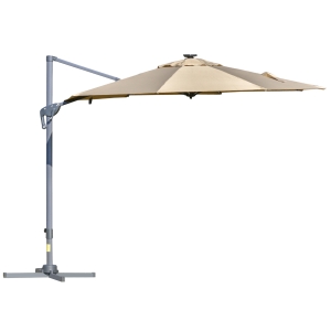 Parasol déporté LED octogonal inclinable pivotant 360°