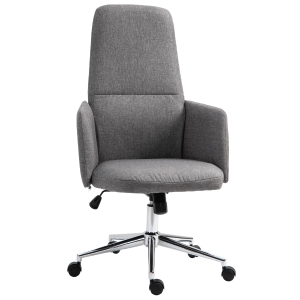 Fauteuil de bureau manager pivotant réglable métal tissu gris