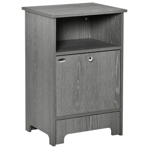 Meuble rangement animaux porte tiroir gamelles niche gris