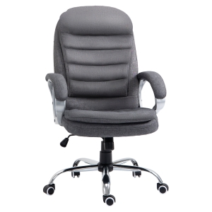 Fauteuil de bureau manager grand confort toile lin