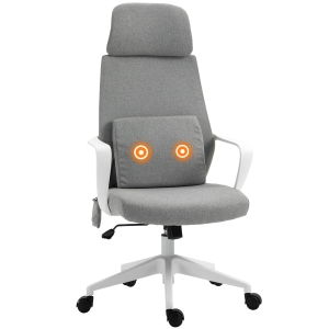 Chaise de bureau massante tissu gris