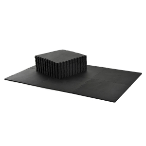 Homcom Tapis Interconnectables en Plastique Noir 62 x 62 x 1 cm