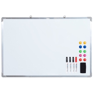 Homcom Tableau Magnétique avec Cadre en Aluminium 90 x 60 cm