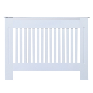 Homcom Cache-Radiateur en bois Blanc 112 x 19 x 81 cm