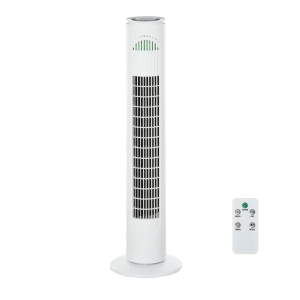 Ventilateur colonne tour oscillant 45 W avec télécommande blanc