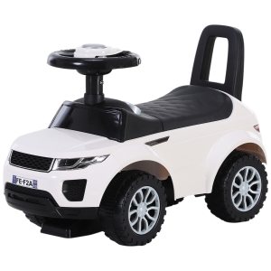 Homcom Porteur enfants voiture 12-36 mois coffre klaxon blanc