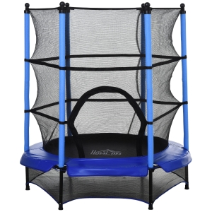 Trampoline jardin enfants Ø 1,40 × 1,62H m bleu