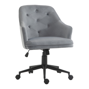 Chaise de bureau design Chesterfield piètement noir velours