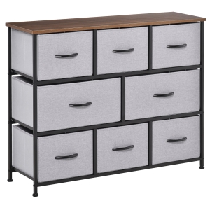 Commode meuble de rangement 8 tiroirs pliables en tissu 100 x 30 x 78,5 cm