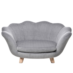 Canapé chien design coquillage avec coussin gris