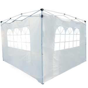 Outsunny Lot de 2 Parois Latérales Blanches avec Fenêtres pour Barnum 3 x 3 ou 3 x 6 m