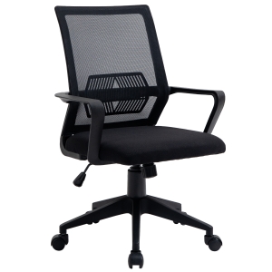 Chaise de bureau ergonomique réglable maille polyester noir