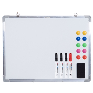 Homcom Tableau Magnétique avec Cadre en Aluminium 60 x 45 x 1,8 cm