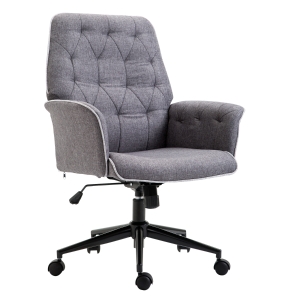 Homcom Fauteuil de Bureau Pivotant à 360° Gris 66 x 69 x 101 cm