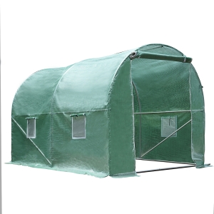 Outsunny Serre de Jardin Tunnel en Métal Vert 300 x 200 x 190 cm