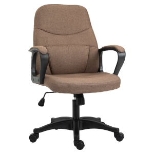 Chaise de bureau massante pivotante hauteur réglable tissu lin