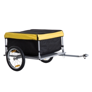 Homcom Remorque de Transport Vélo Cargo Noir 140 x 60 x 60 cm
