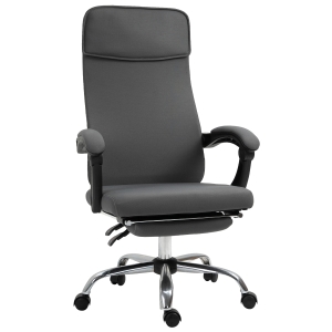 Fauteuil bureau manager dossier inclinable hauteur réglable repose-pied tissu gris