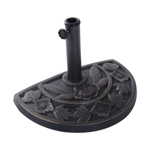 Outsunny Pied de Parasol Demi-Cercle en Résine avec Motifs