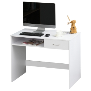 Bureau informatique multimédia compartiment rangement et tiroir