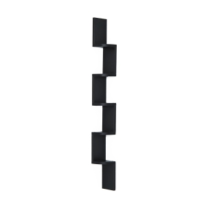 Homcom Étagère d'Angle Zig Zag 5 Niveaux Noir 12 x 12 x 120 cm